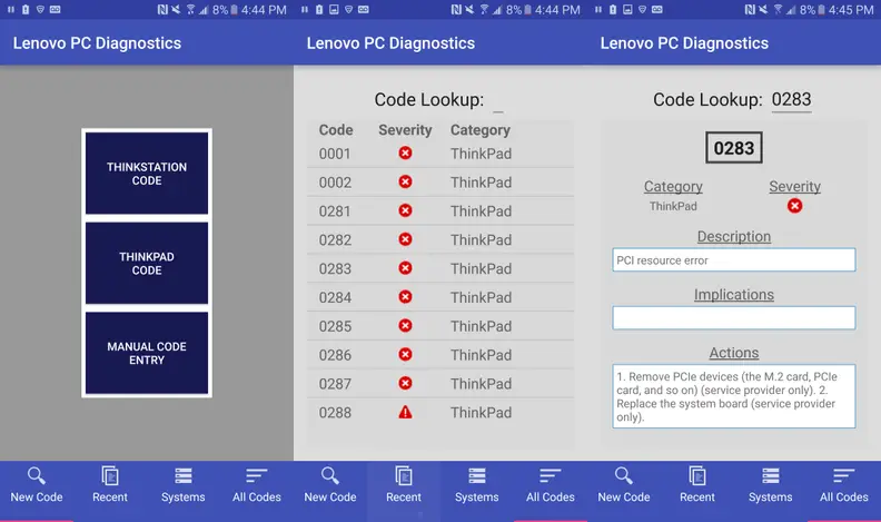 With Lenovo's app, you can manually find your error or let it listen to your PC on startup to find out what's wrong.
