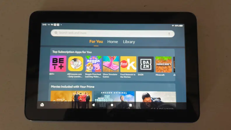 The 'For You' page displayed on the tablet's screen.