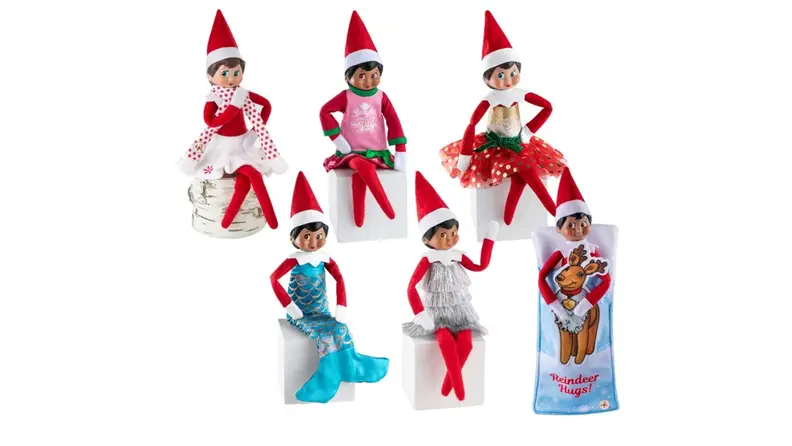 Six elves in feminine outfits.
