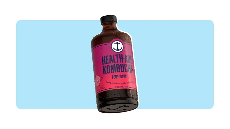 Health Ade on blue background