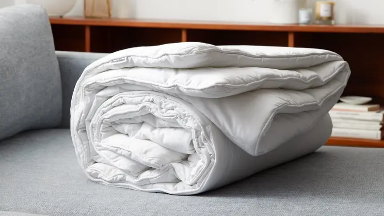 This comforter is available in standard sizes and a range of weights.