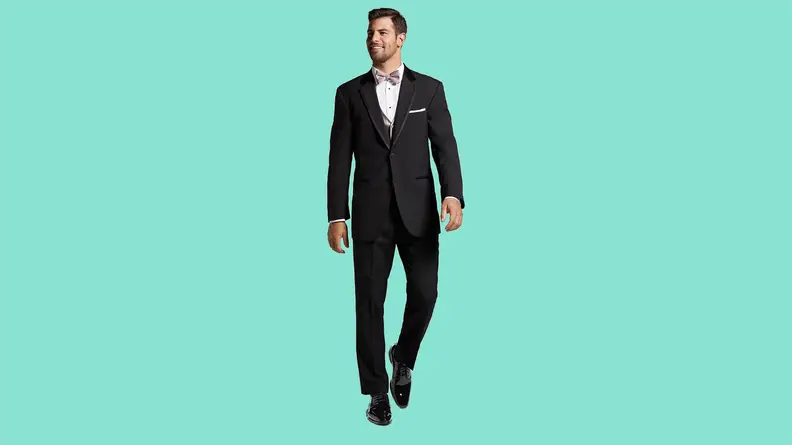 A person wearing a tuxedo.