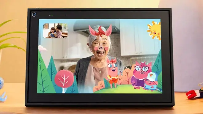 tablet with a video call in progress