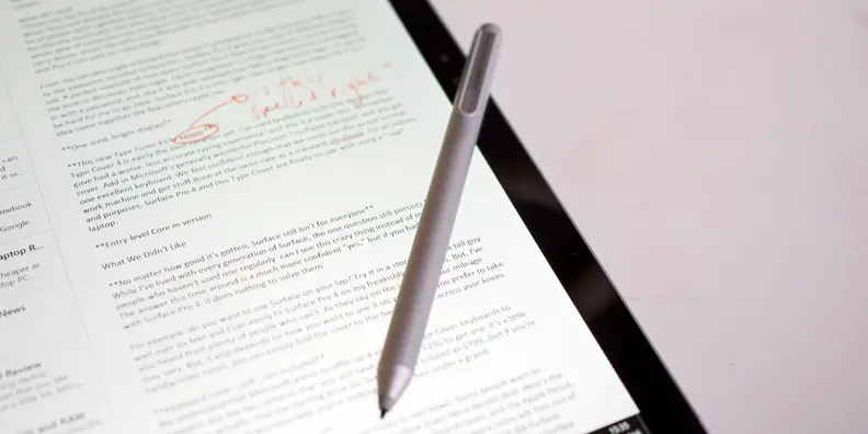 Microsoft Surface Pro 4 Pen Edits