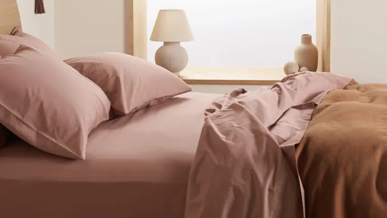 These percale sheets come in several trendy colors.