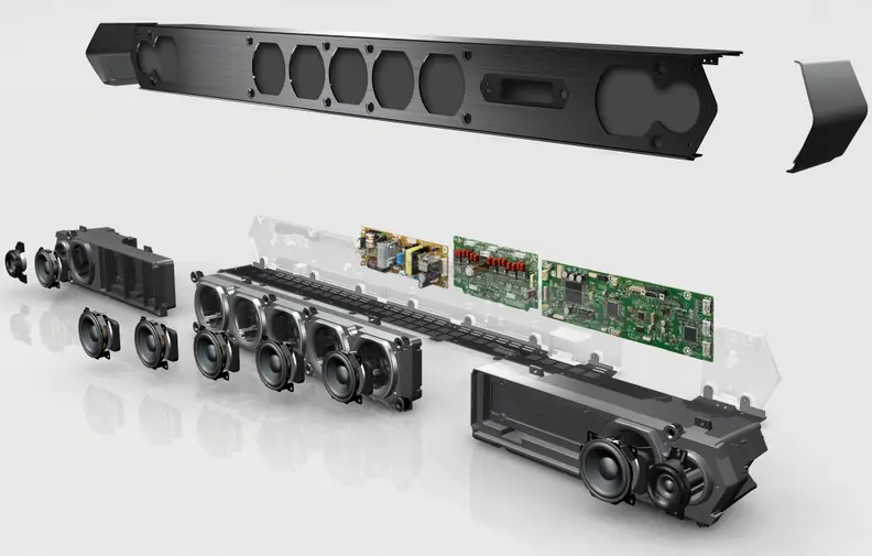 Sony's HT-ST5 sound bar, from the inside out