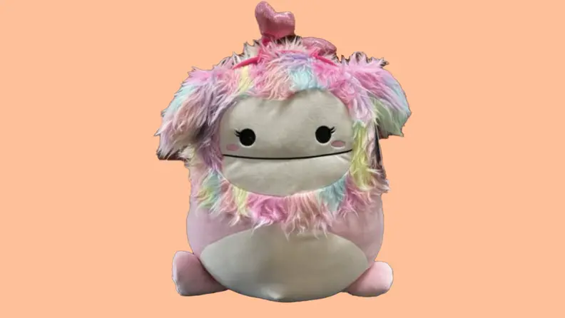Product shot of Dobrilla the Bigfoot plush Squishmallow toy.