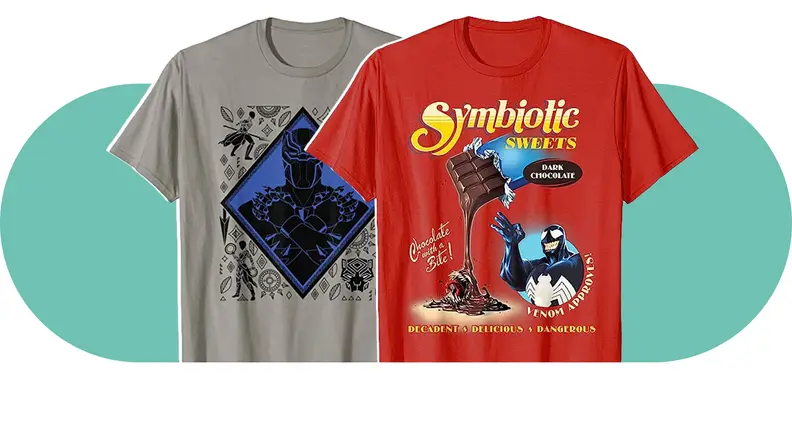 Gray and red Marvel printed short-sleeve t-shirts