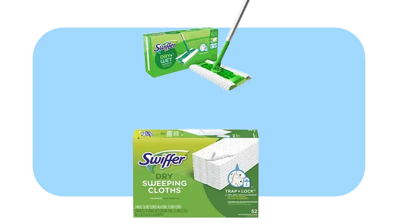 Product shot of the Swiffer 2-in-1 Dry and Wet Multi Surface Floor Cleaner.