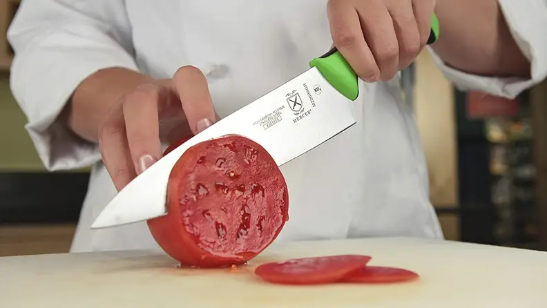 Chef's knife to open can