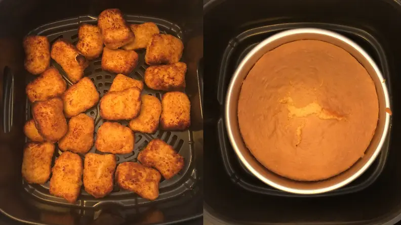 Ninja Foodi chicken nuggets and cake