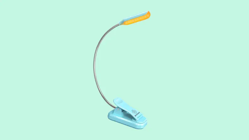 A reading light on a green background.