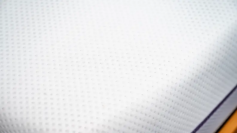 the surface of the purple mattress