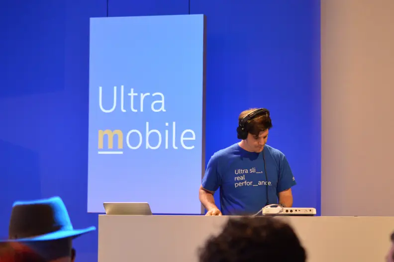 A DJ at the Intel keynote