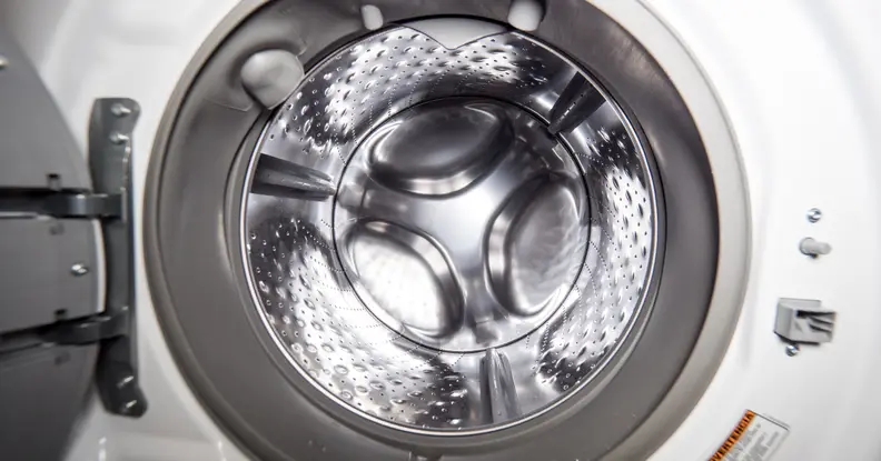 The washer's tub is stainless steel