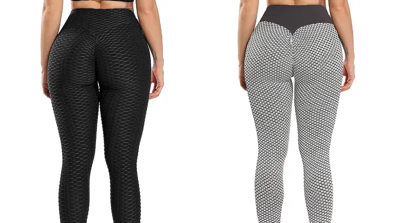 A split image of Seasum leggings in black and gray depicts one of the best birthday gifts of Aries season.
