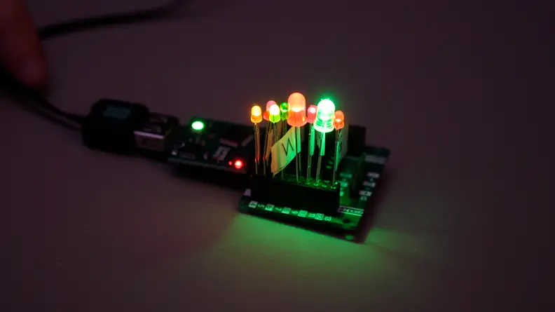 One of our lab tests included arranging LED lights.