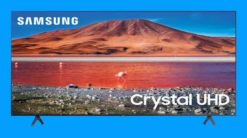 Image of TV against a blue background
