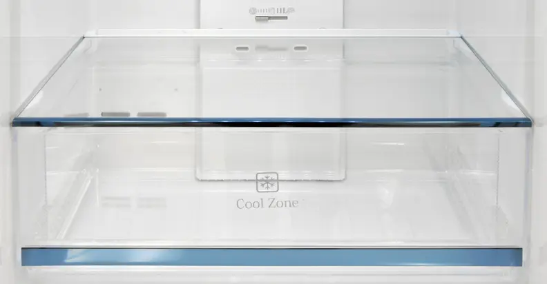 A close-up of the Haier's crisper drawer.