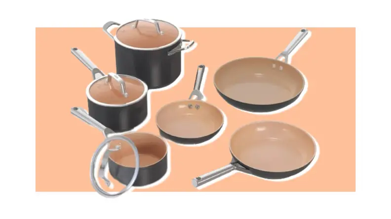 Ninja's assorted two-tone cookware set with compatible lids.
