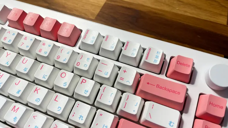 Close-up shot of the keyboard's keys.