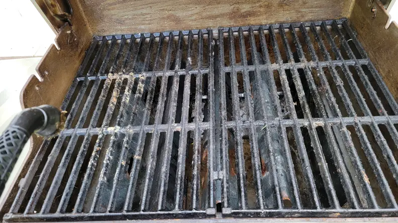 A grease-covered grill