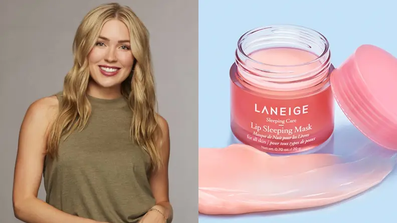 Cassie Randolph from The Bachelor and the Laneige Lip Sleeping Mask.