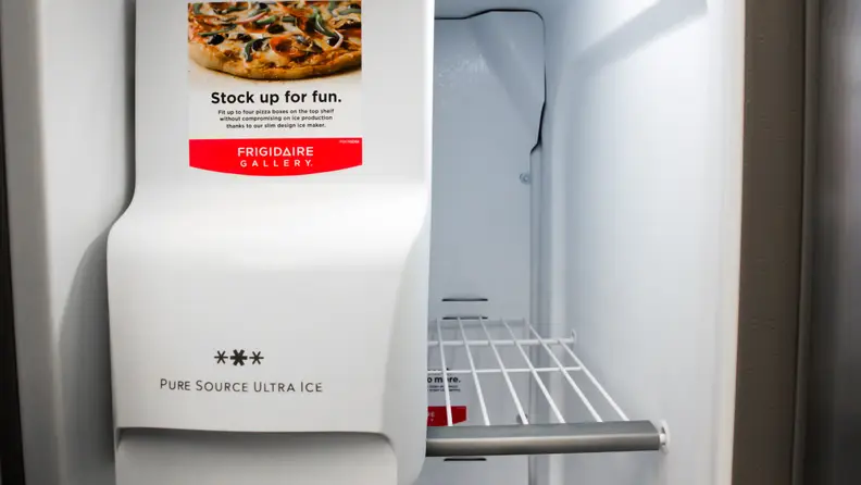 A Frigidaire Gallery refrigerator's icemaker