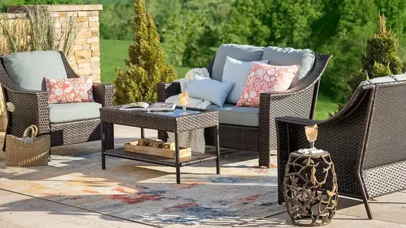 outdoor Plow & Hearth patio set outdoors