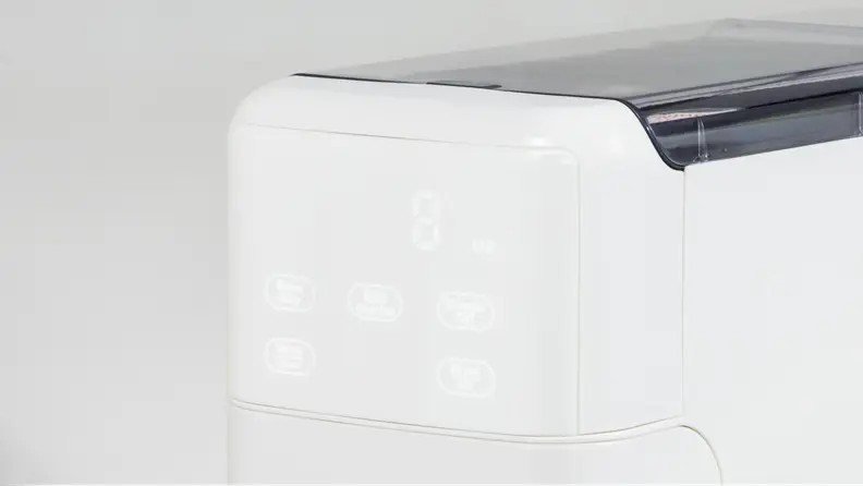 Close-up of the coffee maker's touchscreen.
