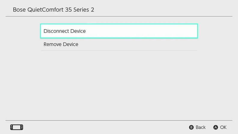 Screenshot of the Disconnect and Remove device menu