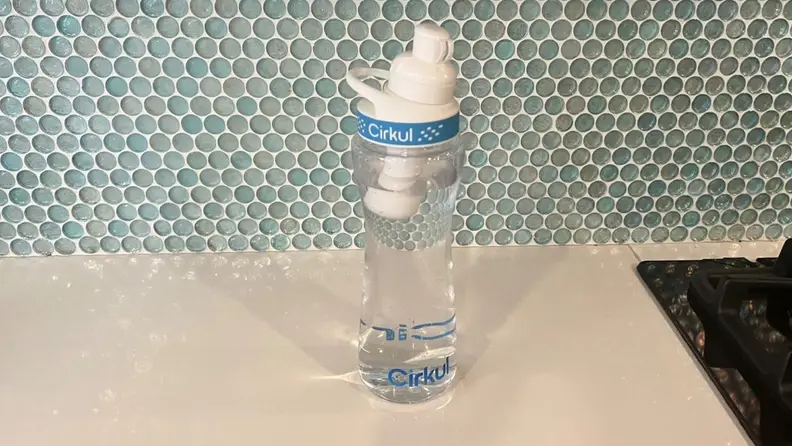 An empty Cirkul water bottle.