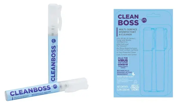 Blue multi-surface pens and packaging.