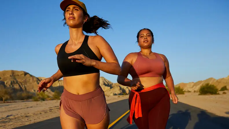 Women running in Lululemon airsupport bras.