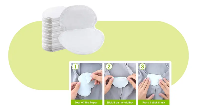 Ottolives sweat shields along with a graphic on how to install them into a shirt.