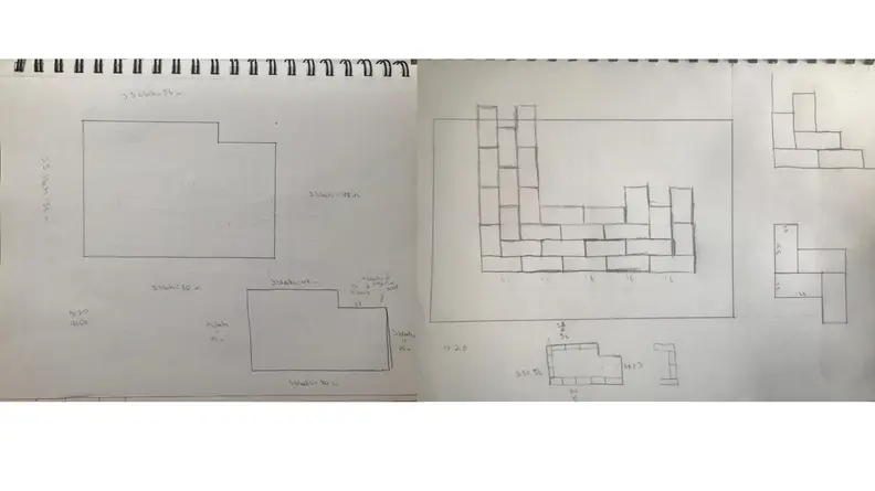 A sketch of patio stones.