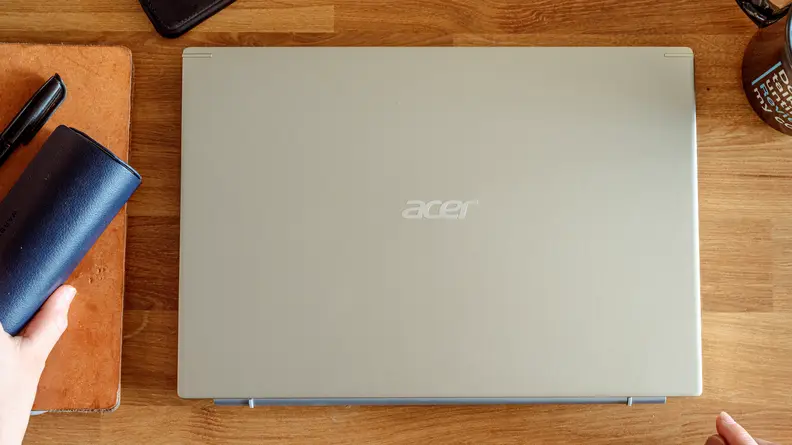 The top of the laptop lid