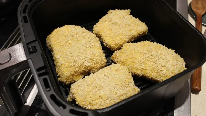 A serving of crinkle French fries in the Cosori TurboBlaze basket.