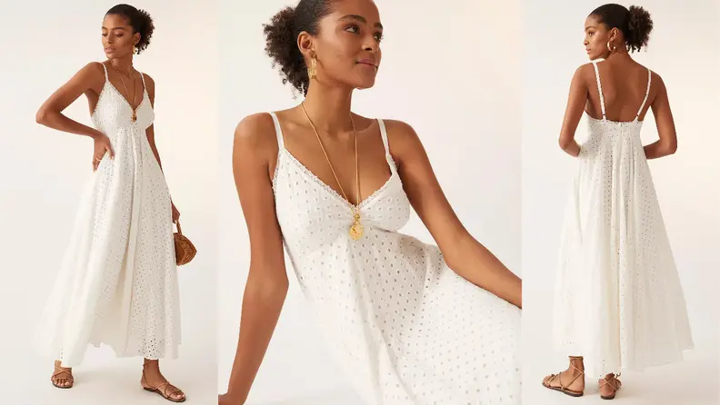 How charming is this white eyelet dress?