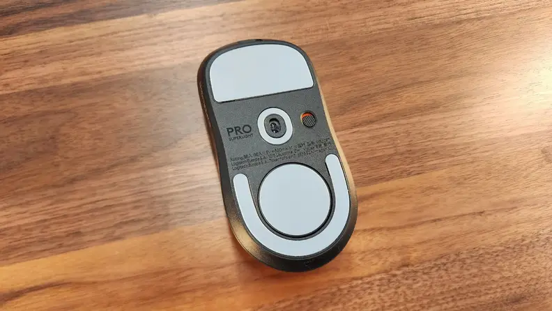 The bottom of the mouse.
