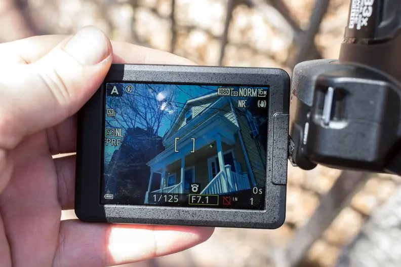 The LCD flips out and swivels to help shooters get around awkward shooting angles.