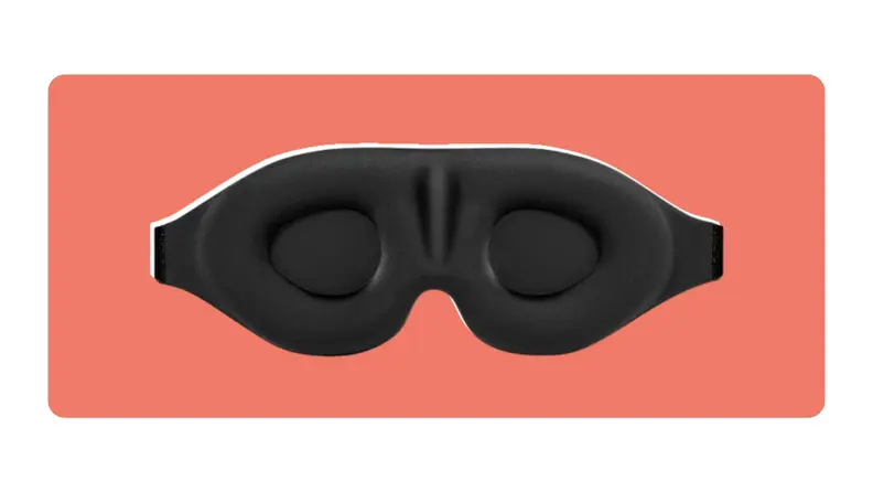 Product shot of a black Mzoo sleep mask.