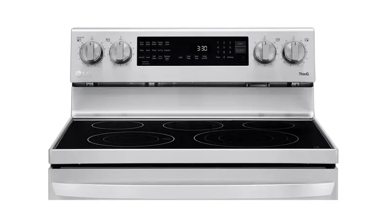 A photo of an electric cooktop.