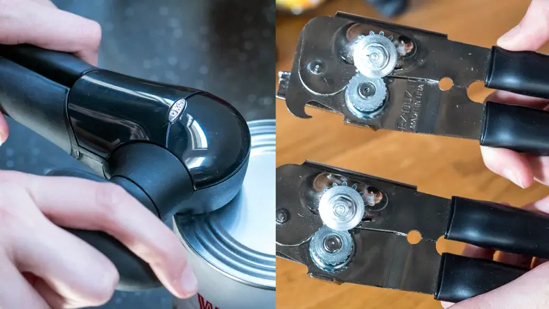 Can opener in use
