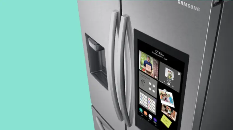 Top view of Samsung Family Hub refrigerator.