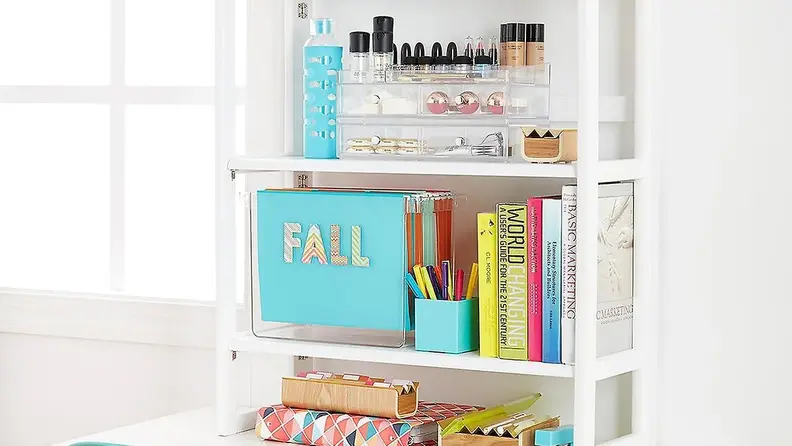 White shelves