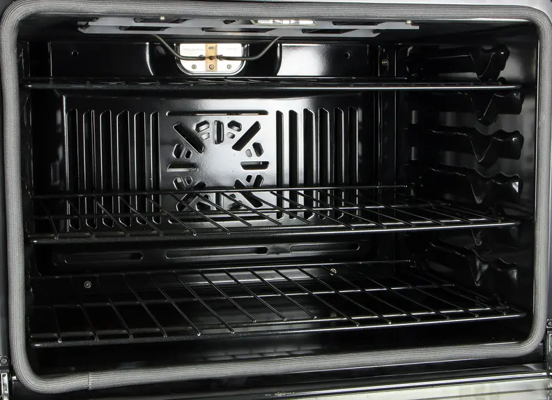 The oven racks can be safely left in the oven during the self-clean cycle.