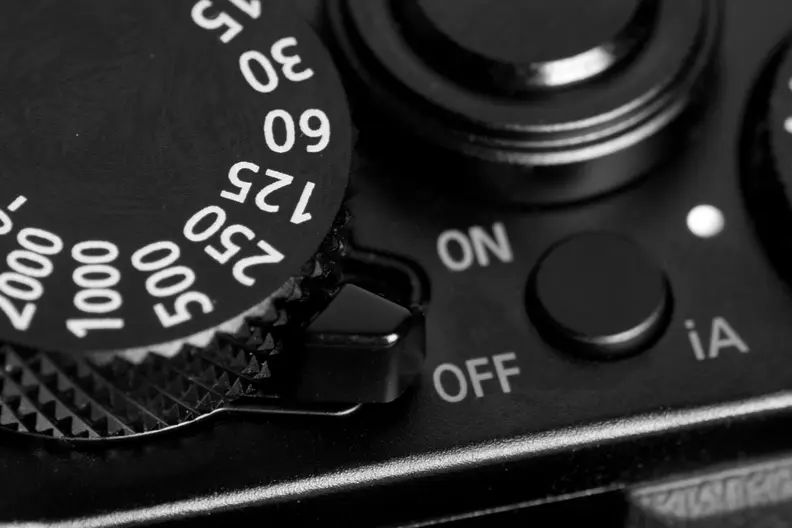 A photograph of the Panasonic Lumix LX100's power switch.