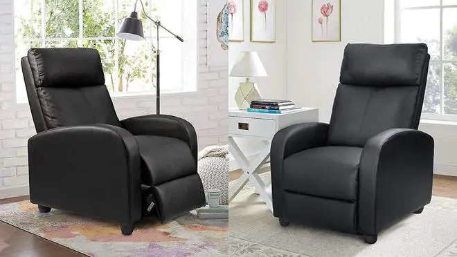 black leather recliner chair