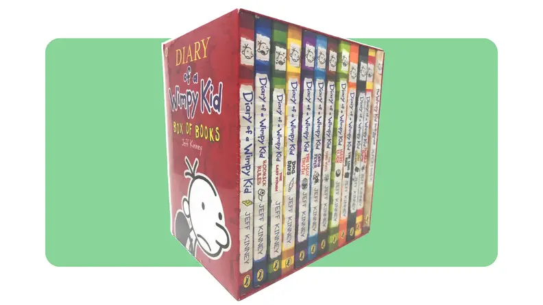 Box set of books for _Diary of a Wimpy Kid_ children's books.